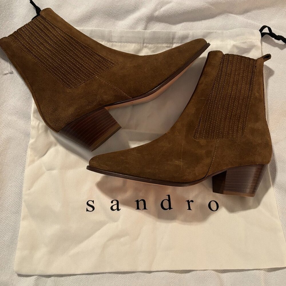 Sandro Paris Ameyla Suede Ankle Boots EU 37/US 6.5-7